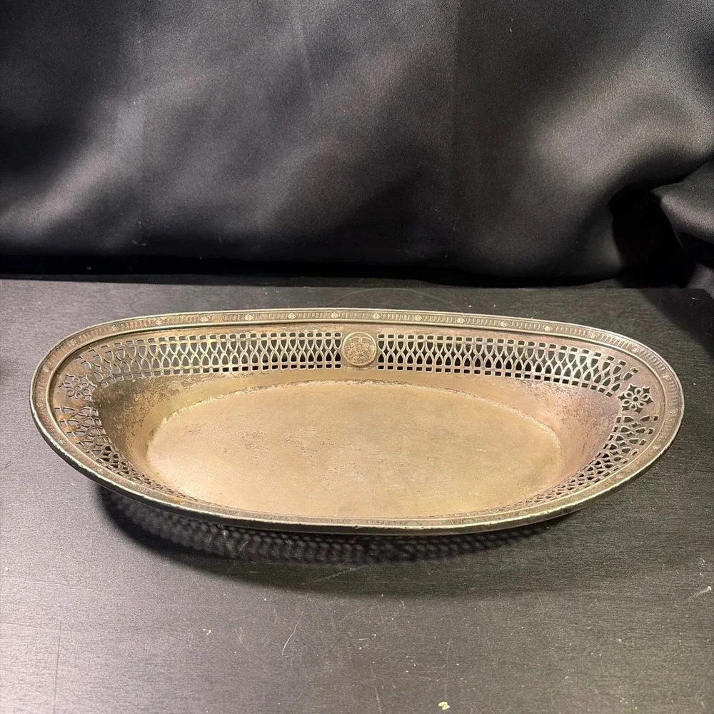 Ambassador Hotel Atlantic City International Silver Soldered Oval Bread Basket